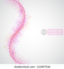 Communication Background, Abstract geometric shapes. Vector crystal structure.