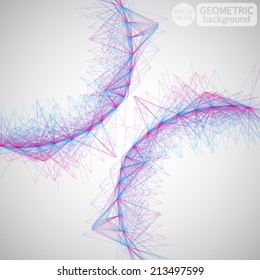 Communication Background, Abstract geometric shapes. Vector crystal structure.