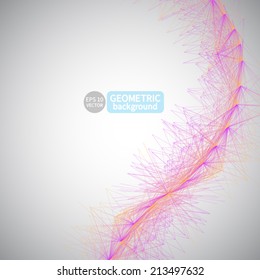 Communication Background, Abstract geometric shapes. Vector crystal structure.