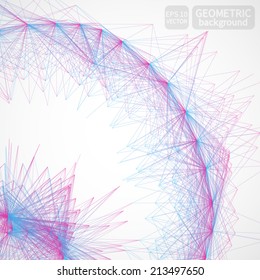 Communication Background, Abstract geometric shapes. Vector crystal structure.