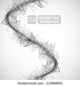 Communication Background, Abstract geometric shapes. Vector crystal structure.