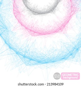 Communication Background, Abstract geometric shapes. Vector crystal structure.