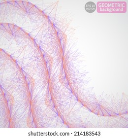 Communication Background, Abstract geometric shapes. Vector crystal structure.