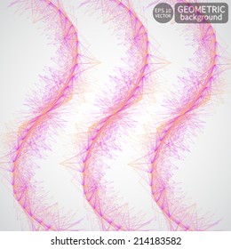 Communication Background, Abstract geometric shapes. Vector crystal structure.