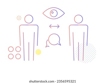 Communication Best Practices - Maintain Eye Contact - Concept Illustration  as EPS 10 File