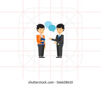 Communication between businessmen icon