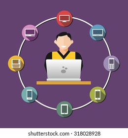Communication between devices concept illustration.