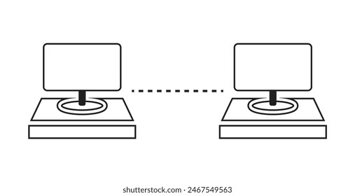 communication between two computers, vector icon