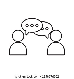 communication between two people icon. Element of cyber security for mobile concept and web apps icon. Thin line icon for website design and development, app development