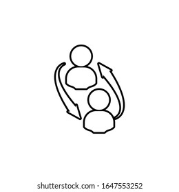 communication between two people icon. Simple thin line, outline vector of conversation icons for ui and ux, website or mobile application