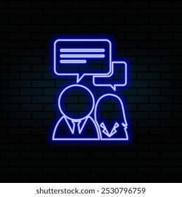 communication between two people icon. Elements of Conversation and Friendship in neon style icons. Simple icon for websites, web design, mobile app, info graphics.4.