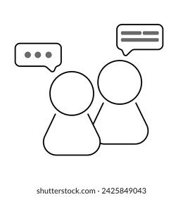 Communication between two people.
outline icon people communication.
People icon