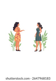 communication between two women vector illustration