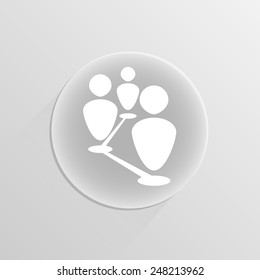 Communication Black Icon on a white button with shadow 