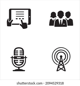 Communication Black Icon Set 