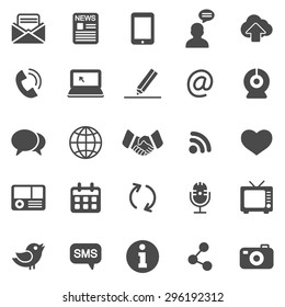 Communication black icons set.Vector