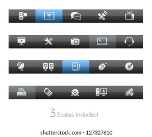 Communication // Blackbar Series + It includes 3 buttons states in different layers. +