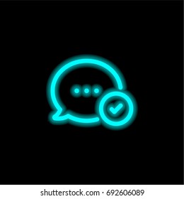 Communication blue glowing neon ui ux icon. Glowing sign logo vector