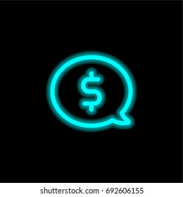 Communication blue glowing neon ui ux icon. Glowing sign logo vector