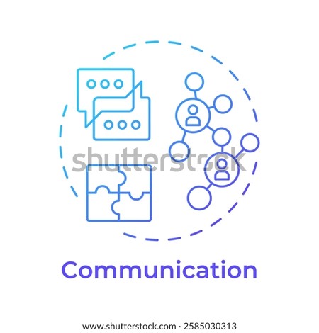 Communication blue gradient concept icon. Correct conveying information to team members. Line manager skill. Round shape line illustration. Abstract idea. Graphic design. Easy to use in booklet