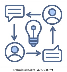 Communication Blue Icon Style Collection