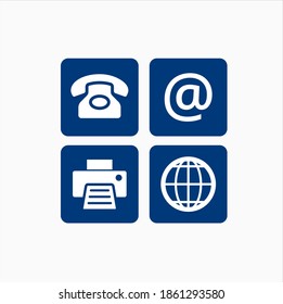 Communication blue symbols set for office