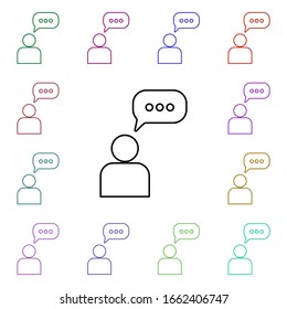 Communication bobble multi color style icon. Simple thin line, outline vector of sosial media network icons for ui and ux, website or mobile application