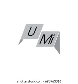 communication box symbol vector . letters u and mi vector. 