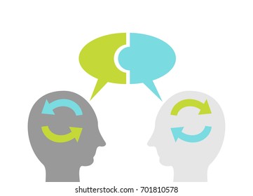 Communication and brainstorming concept. Discussion, Create solution.