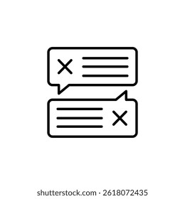 Communication Breakdown: Icon of Rejected Text Messages in Linear Style