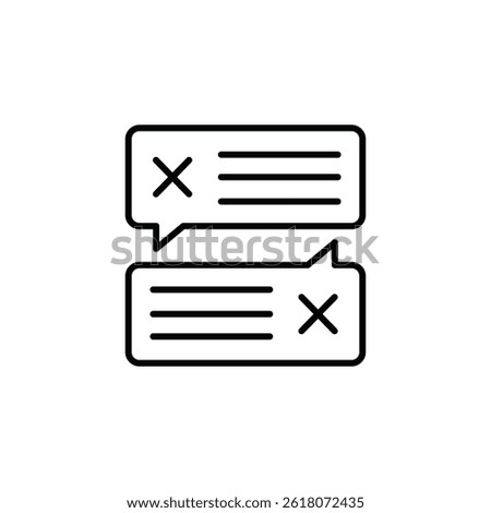 Communication Breakdown: Icon of Rejected Text Messages in Linear Style