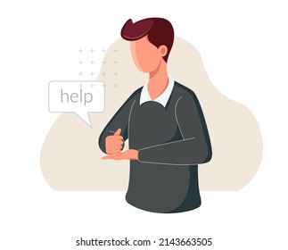 Communication with British Sign Language - Concept Illustration as EPS 10 File