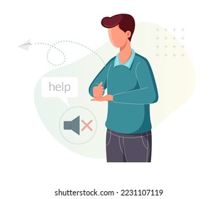Communication with British Sign Language - Concept Illustration as EPS 10 File