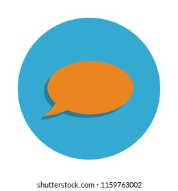 communication bubble colored in blue badge icon. Element of school icon for mobile concept and web apps. Detailed communication bubble icon can be used for web and mobile