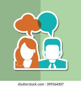 Communication with bubble design, vector illustration
