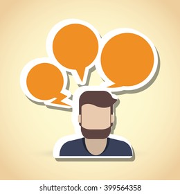 Communication with bubble design, vector illustration