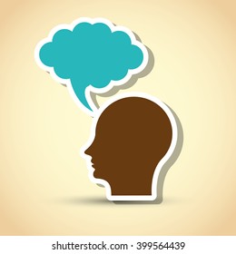 Communication with bubble design, vector illustration