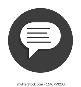 communication bubble icon in Badge style with shadow 