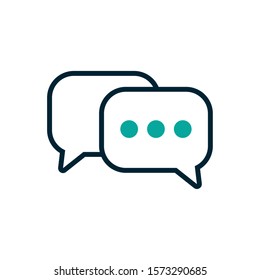 Communication Bubble Icon Design, Message Discussion Conversation Talk And Technology Vector Illustration