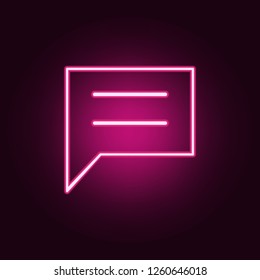 communication bubble icon. Elements of web in neon style icons. Simple icon for websites, web design, mobile app, info graphics