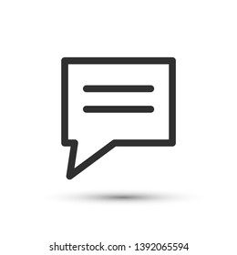 Communication bubble icon in flat style. Vector chat, talk symbol for your web site design, logo, app, UI.