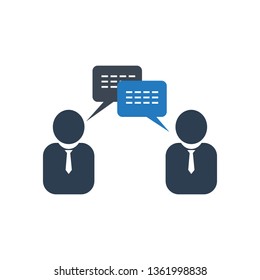 communication bubble icon with two mam