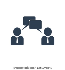 communication bubble icon with two mam