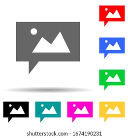 icono de estilo multicolor de burbuja de comunicación. Línea delgada simple, contorno vectorial de iconos web para ui y ux, sitio web o aplicación móvil