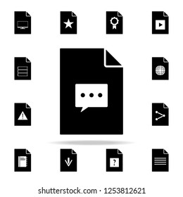 communication bubble on document icon. File and documents icons universal set for web and mobile