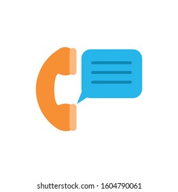 Communication bubble and phone design, Message discussion conversation talk and technology Vector illustration