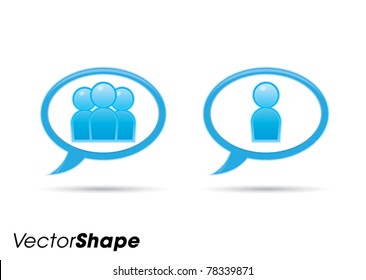 Communication bubble web application icon, teamwork concept, vector illustration