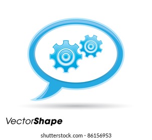 Communication bubble web application icon, teamwork thinking concept, vector illustration
