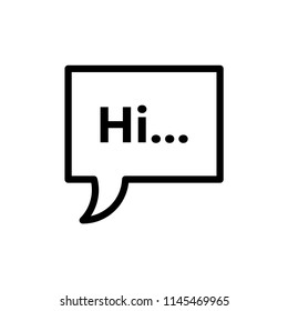 Communication bubble with the word hello over a white background. Vector illustration.
