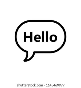 Communication bubble with the word hello over a white background. Vector illustration.